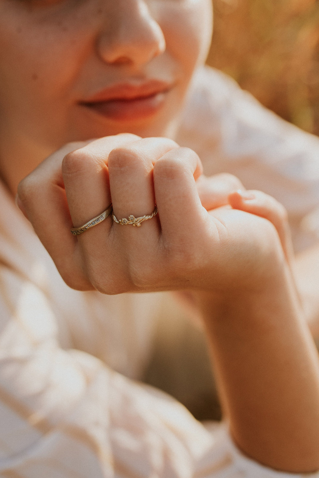 14K Solid Yellow Gold Half Eternity Brown sapphires Wedding Ring, Matte Stacking Ring, Unique Women sapphires Ring, Hand sculpted Wave Ring